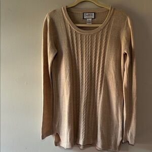 Beige Lightweight Cable Knit Sweater